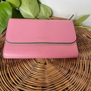 Henri Bendel Pink Leather Continental Wallet